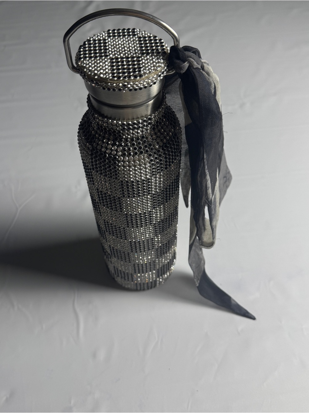 ✨ RARE Collina Strada Checkerboard Bling Bottle w/ Scarf ✨